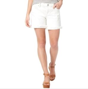 Lucky Brand Abbey Bermuda White Denim Frayed Shorts. Size 28 (6)